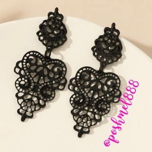 Lacy Gothic Glam GoddessWear Filigree & Scroll Gunmetal Black StatementE…